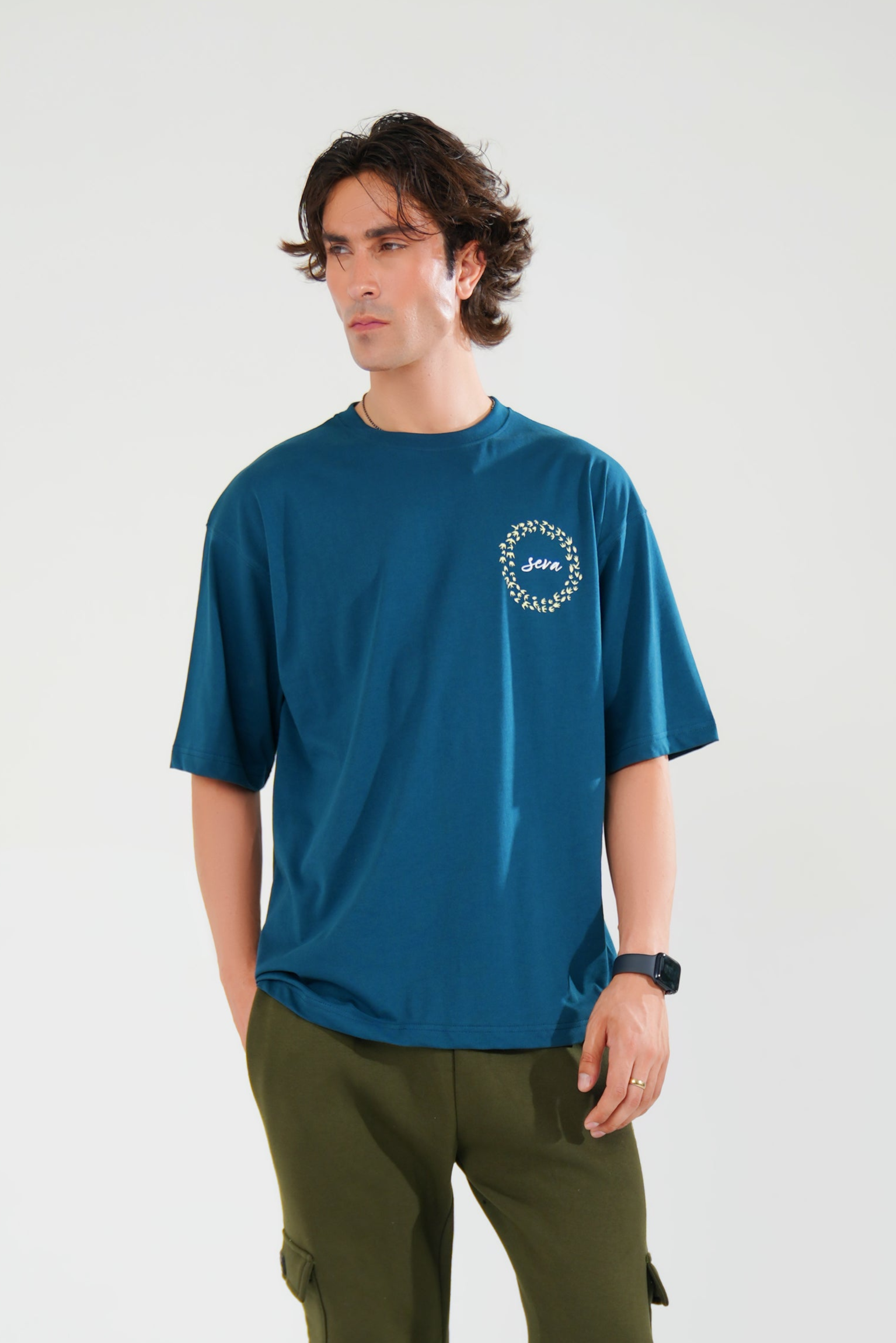 Blue Oversized Graphic Tee