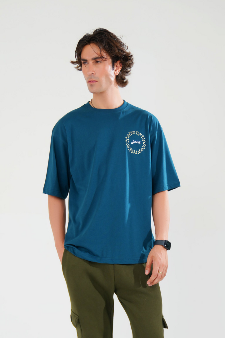 Blue Oversized Graphic Tee