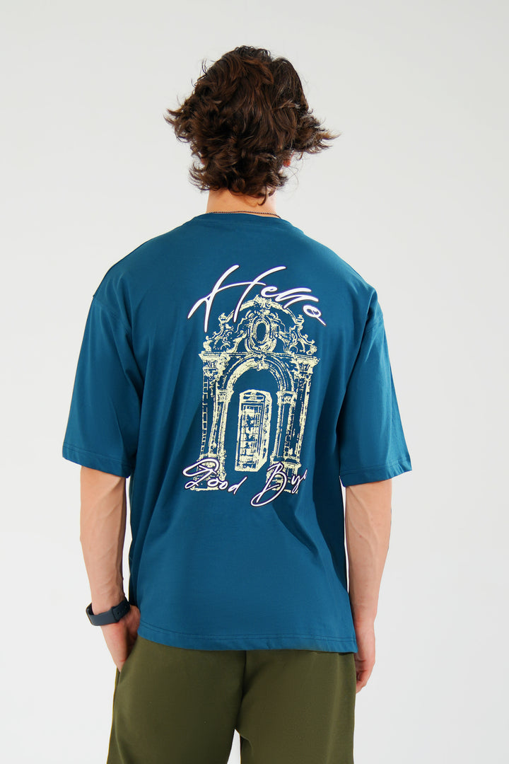 Blue Oversized Graphic Tee