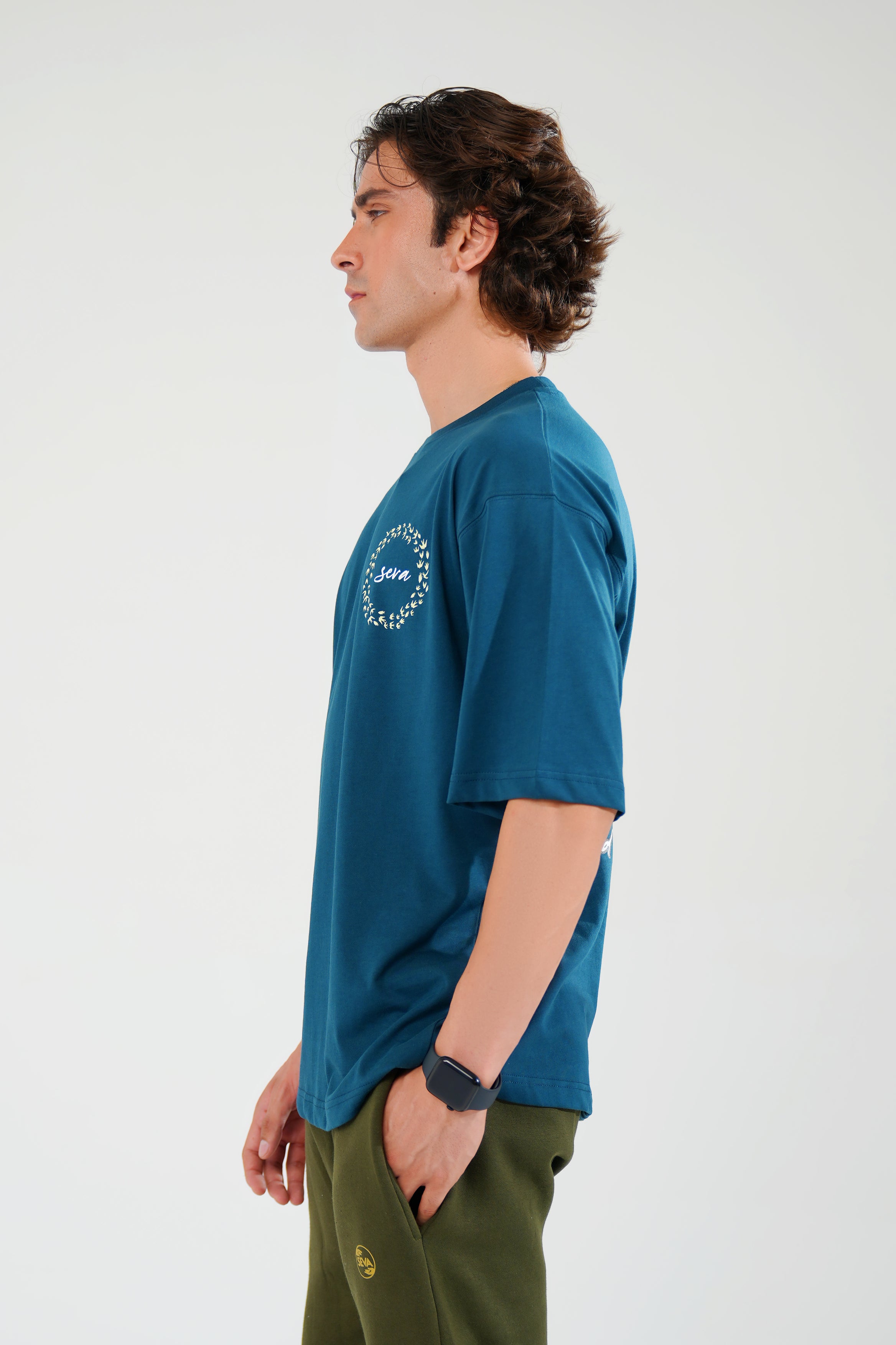 Blue Oversized Graphic Tee