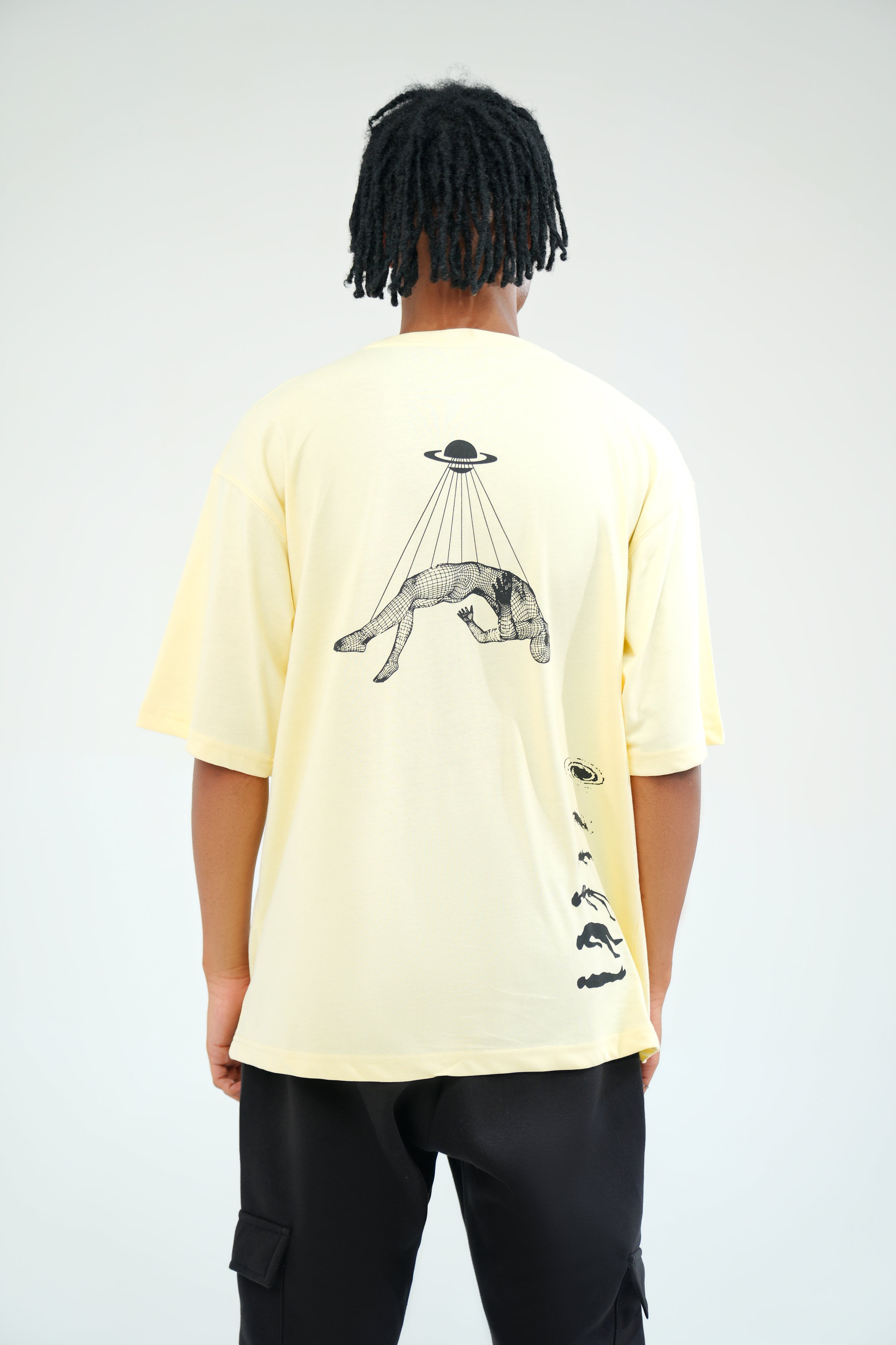 Beige Oversized Graphic Tee
