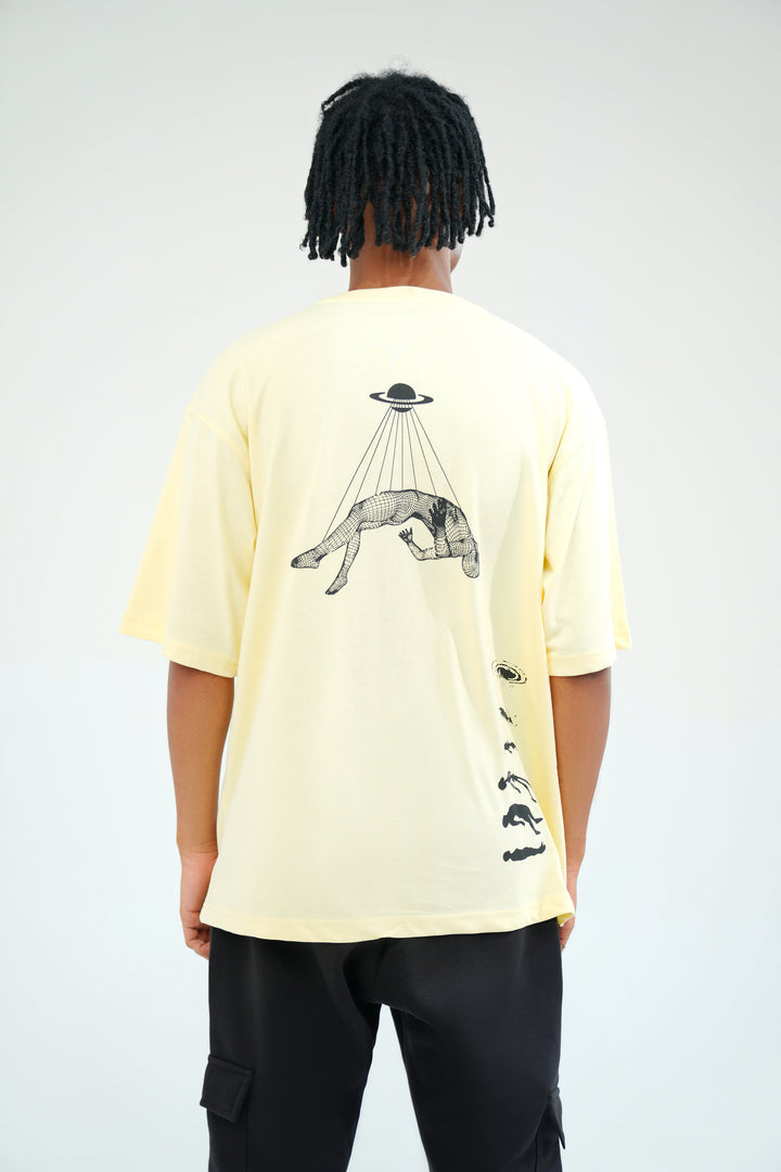 Beige Oversized Graphic Tee
