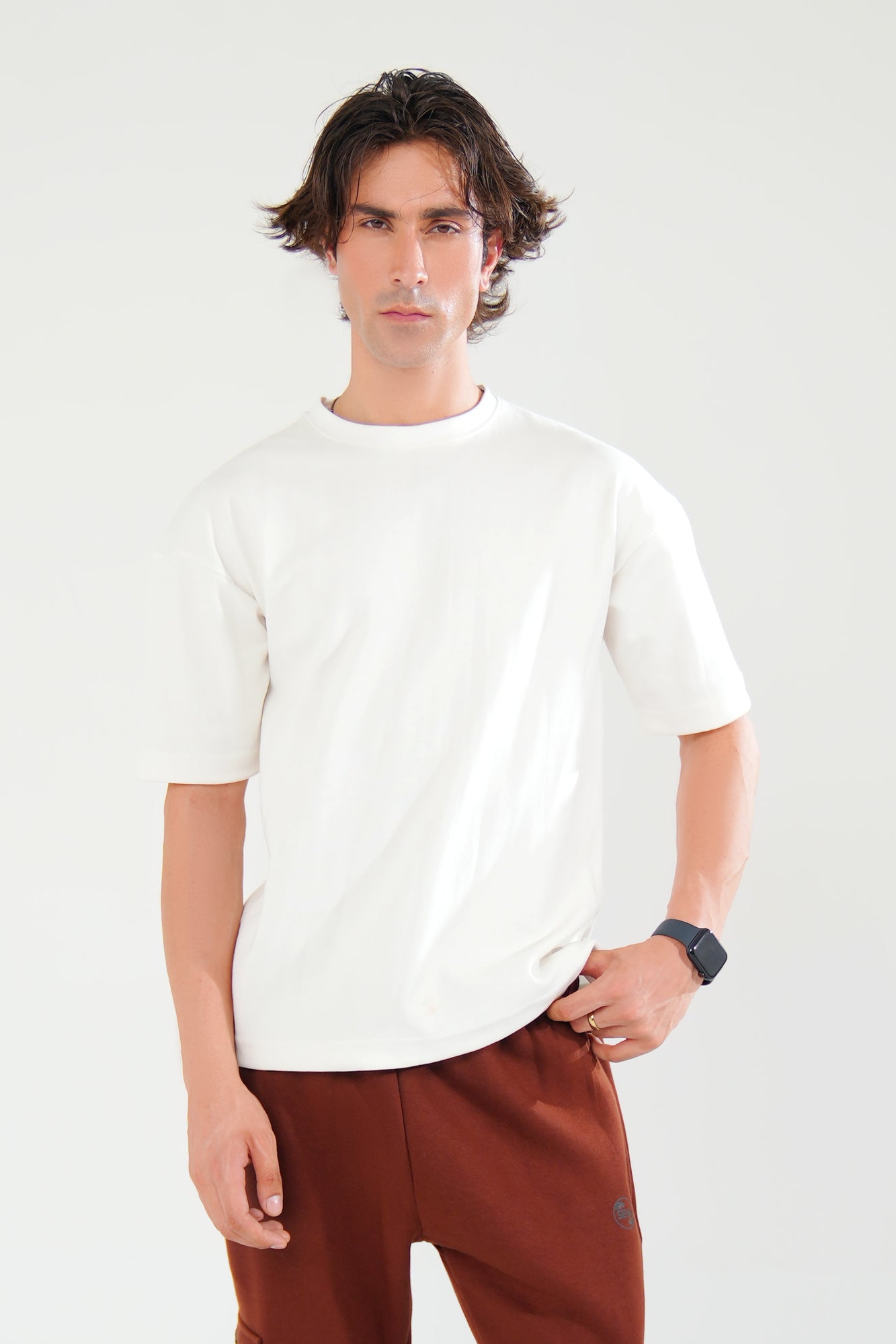 White Oversized Basic Tee