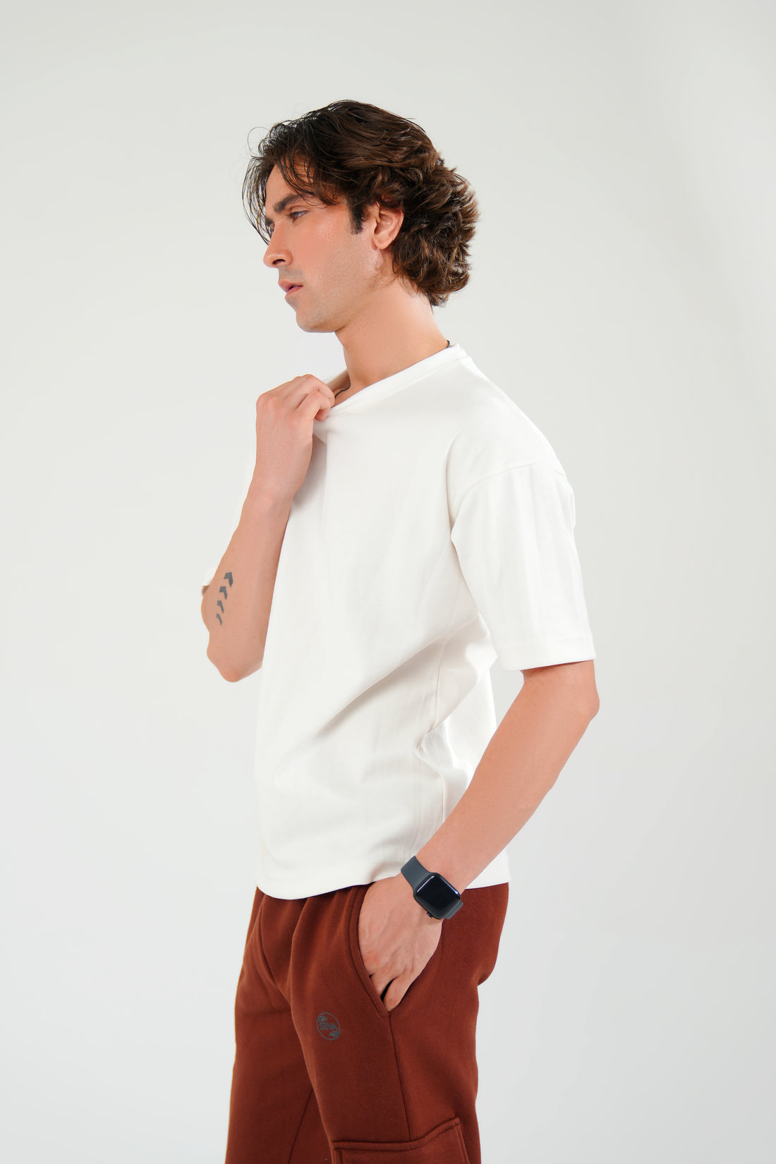 White Oversized Basic Tee