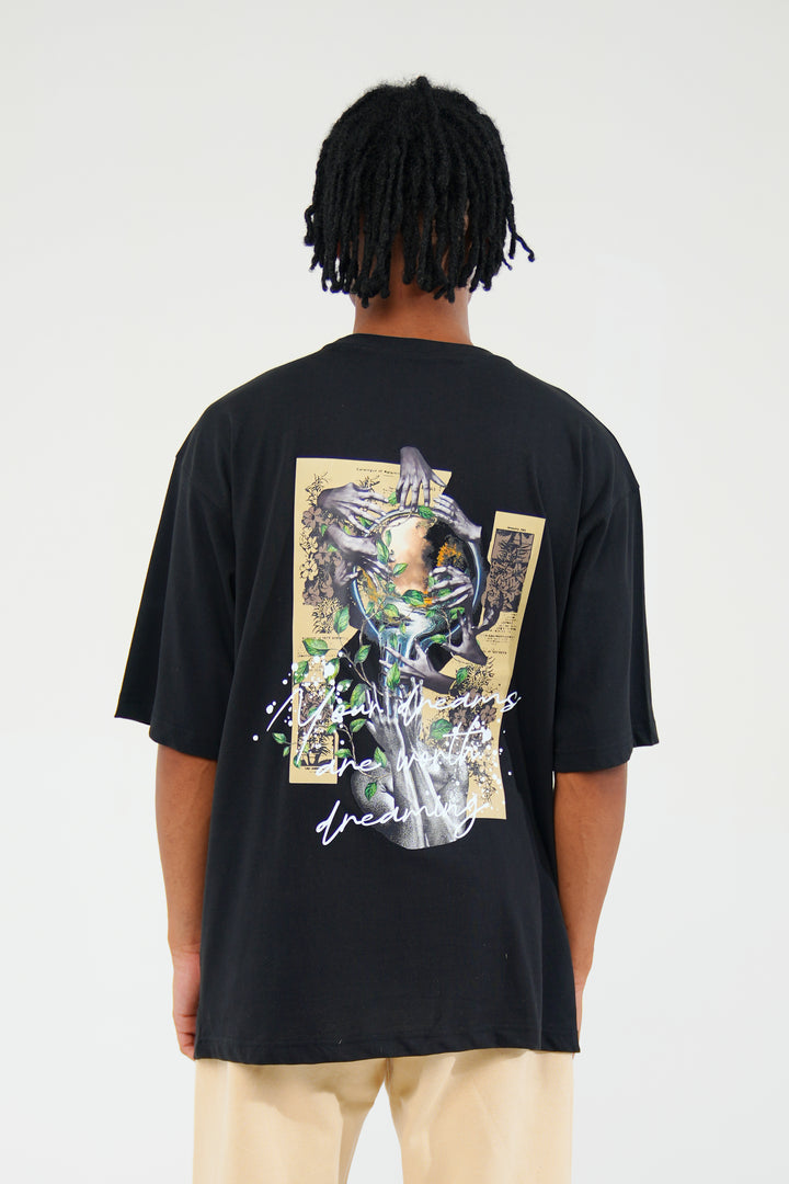 Black Oversized Graphic Tee