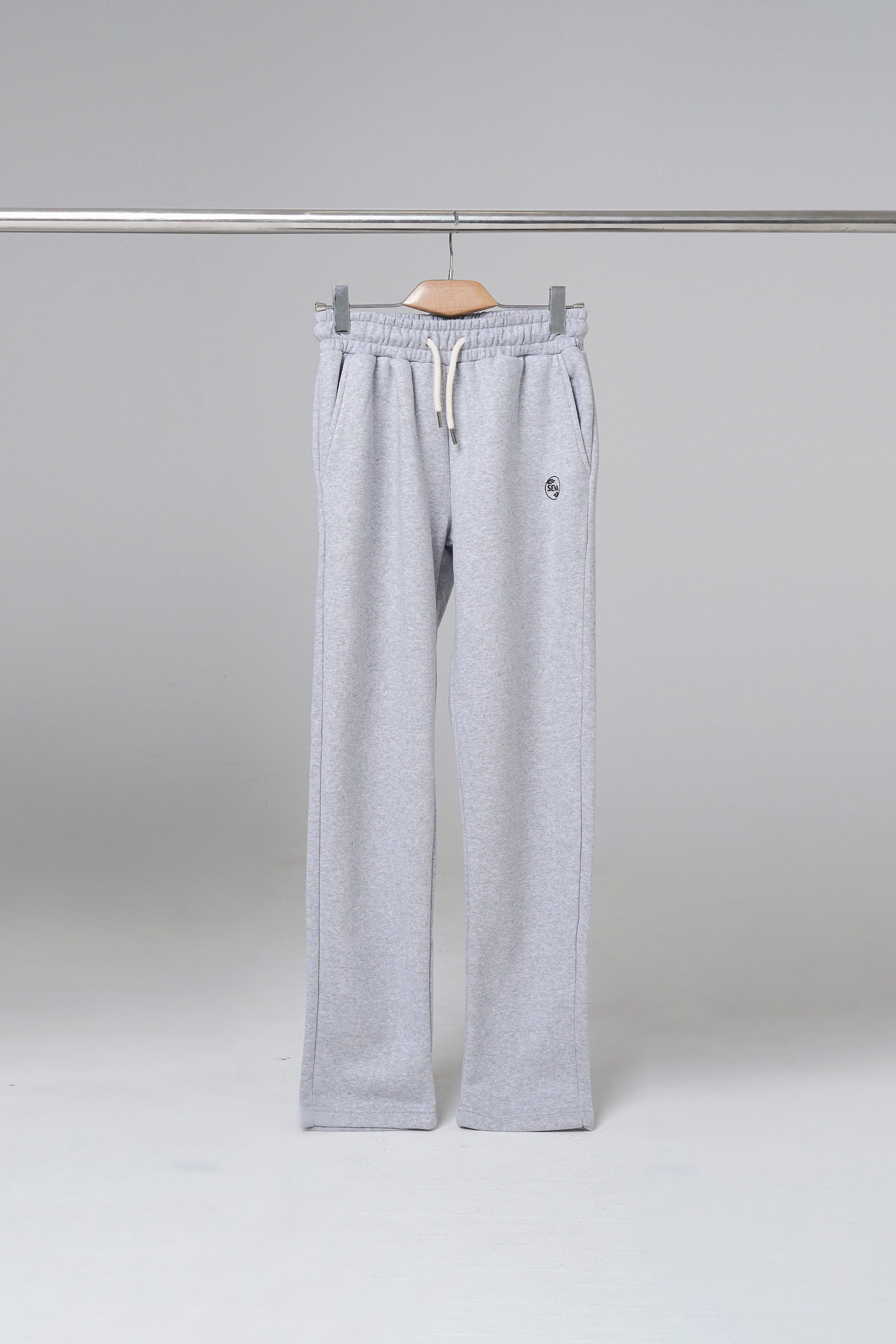 Grey Open Bottom Sweatpants