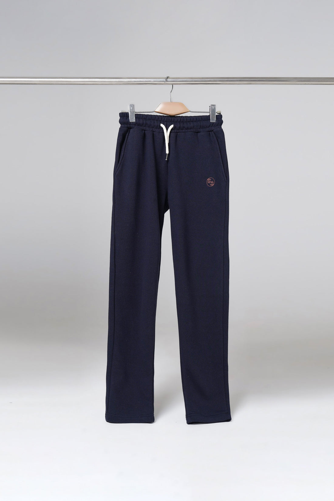 Navy Open Bottom Sweatpants