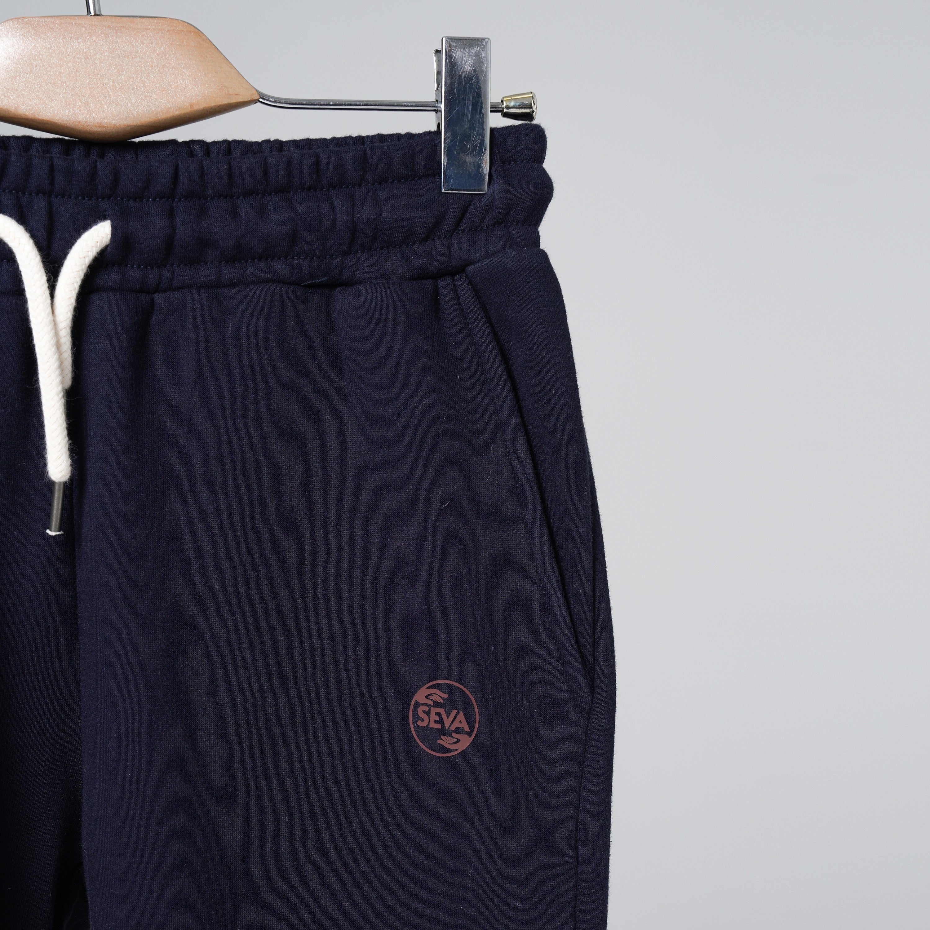 Navy Open Bottom Sweatpants