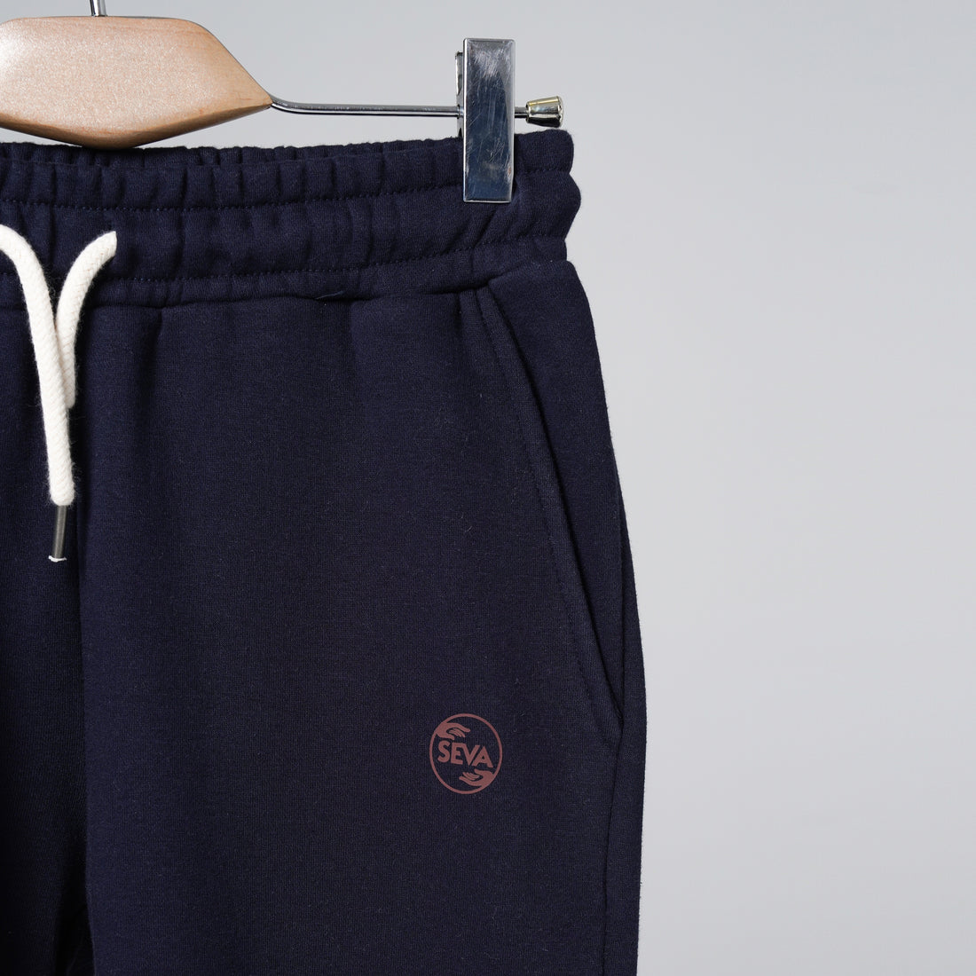Navy Open Bottom Sweatpants