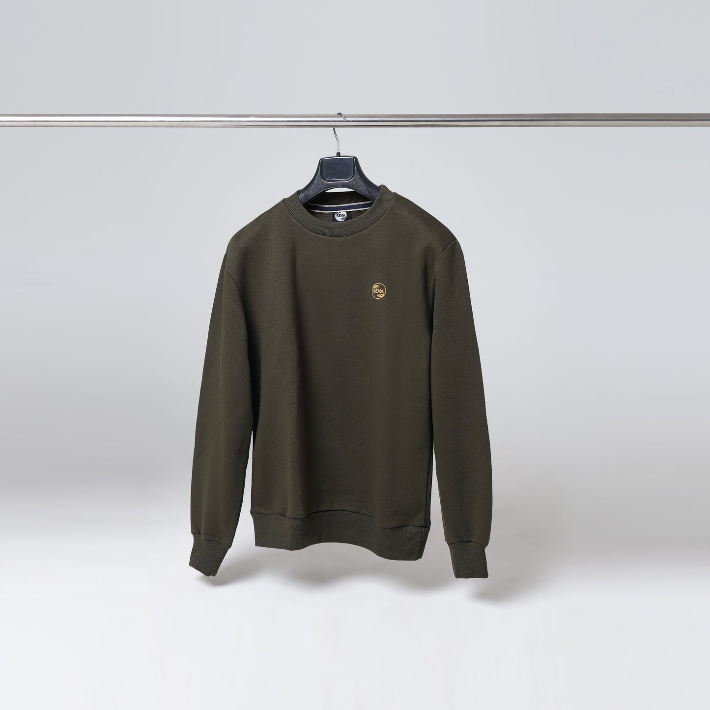 Drop Shoulder Crewneck - Olive Green