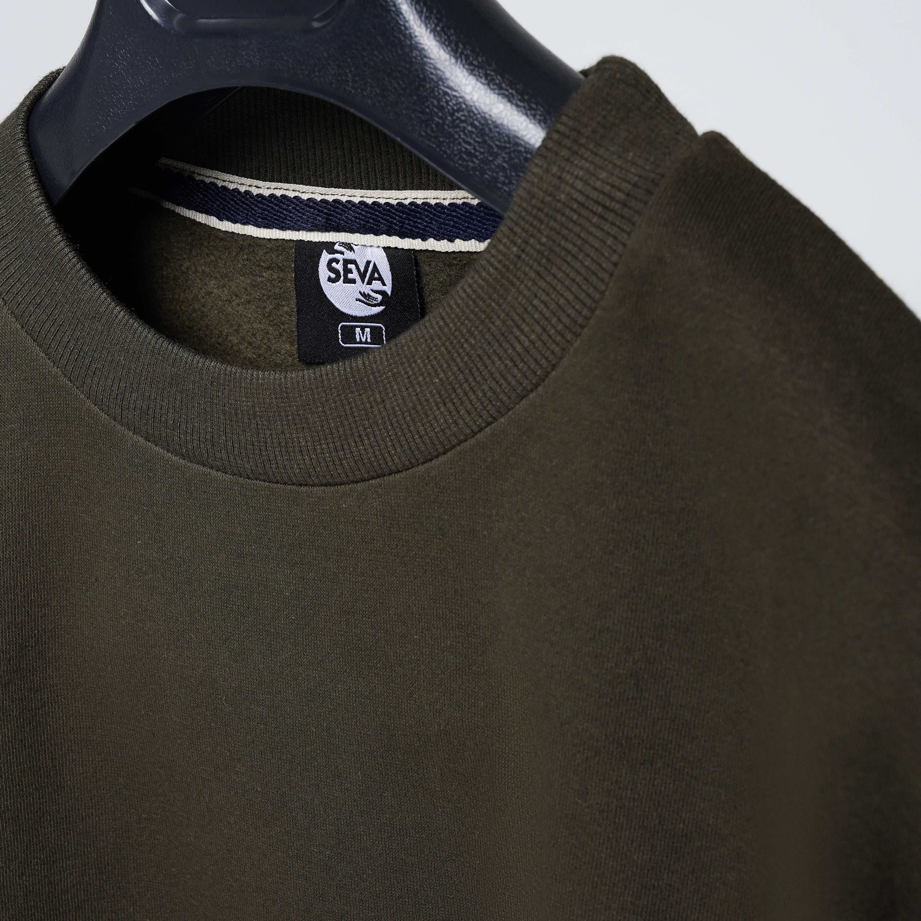 Drop Shoulder Crewneck - Olive Green second image