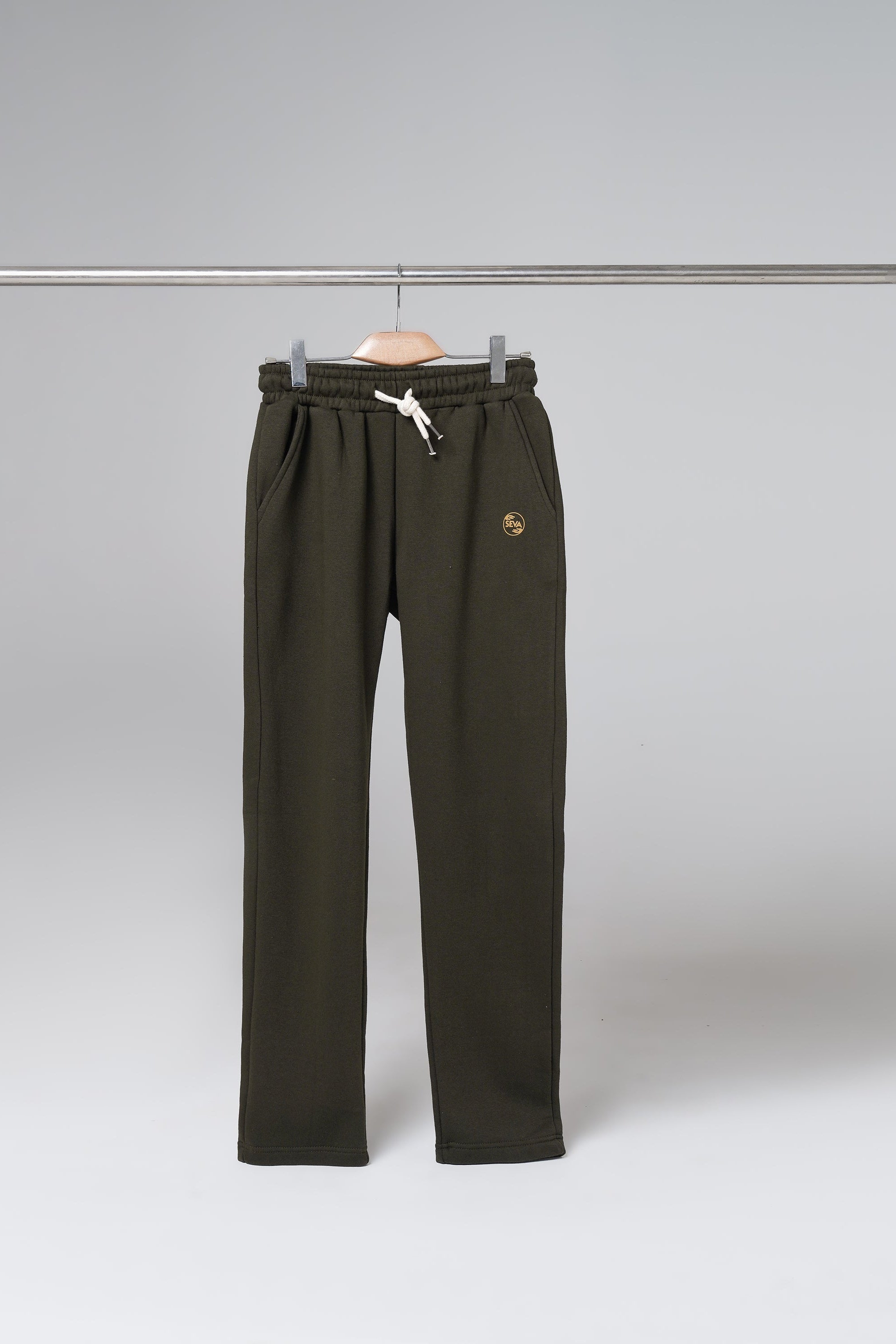 Olive Green Open Bottom Sweatpants