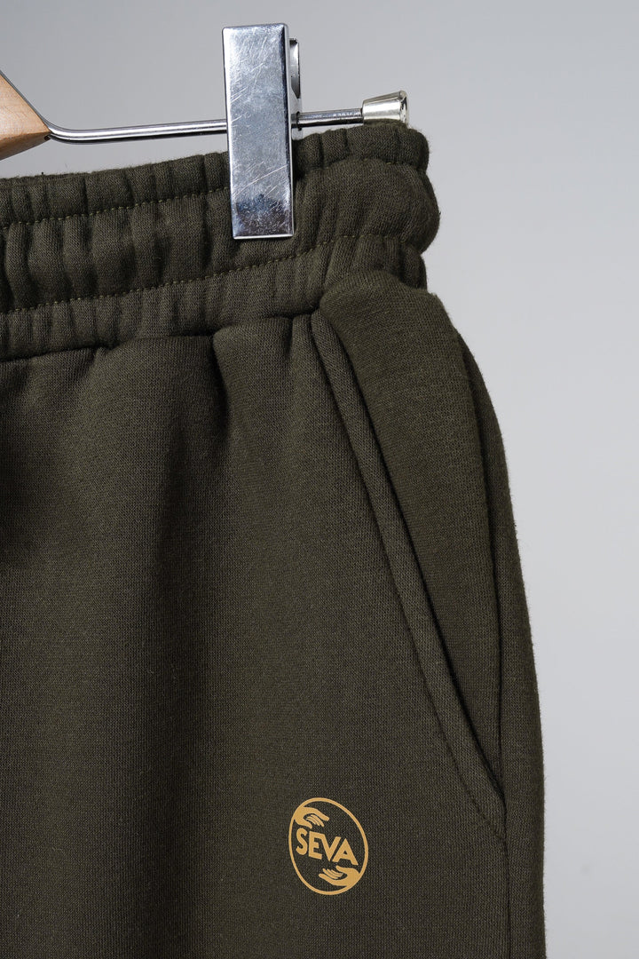 Olive Green Open Bottom Sweatpants