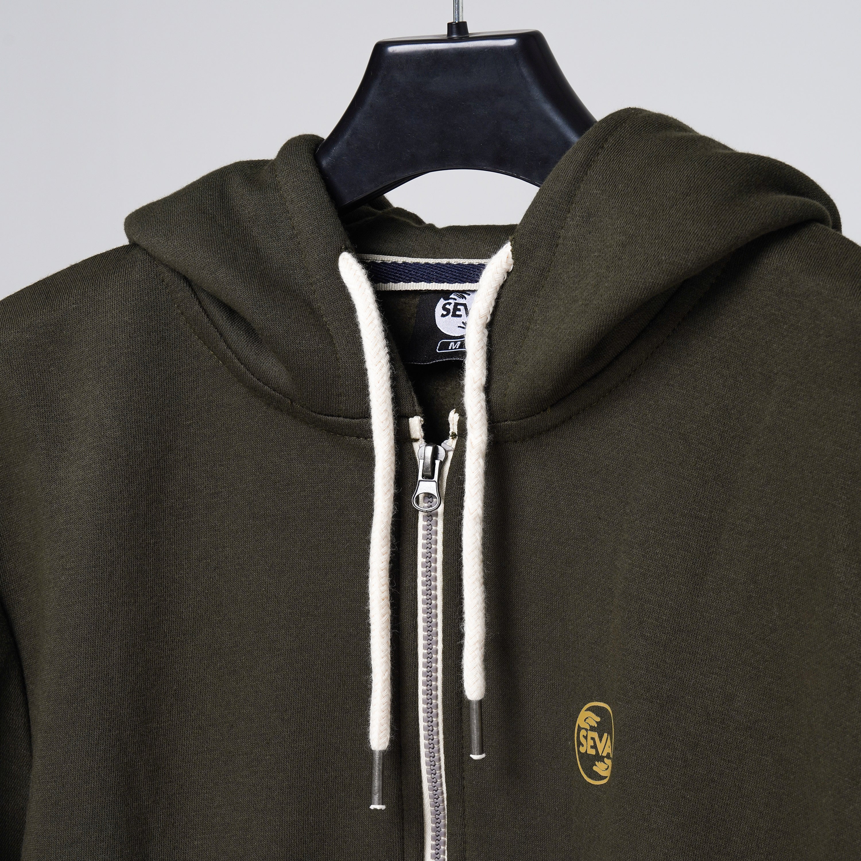 Zipper Hoodies - Olive Green second image